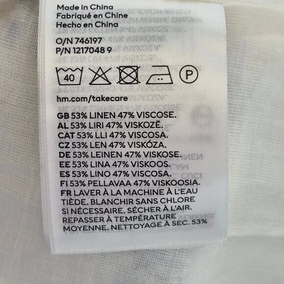 H&M brand women's white printed cotton summer mid-length dress - Picture 5 of 6